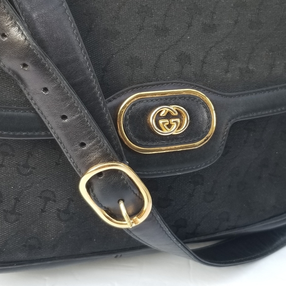 Auth Vintage GUCCI Horsebit embossed Canvas and Leather Shoulder handbag - Picture 3 of 16